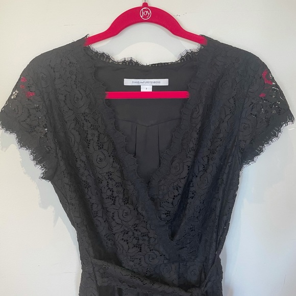 DVF “purdette” black lace romper - Picture 3 of 7